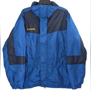 Columbia Navy Blue & Yellow Light Winter Outdoor Jacket Mens L